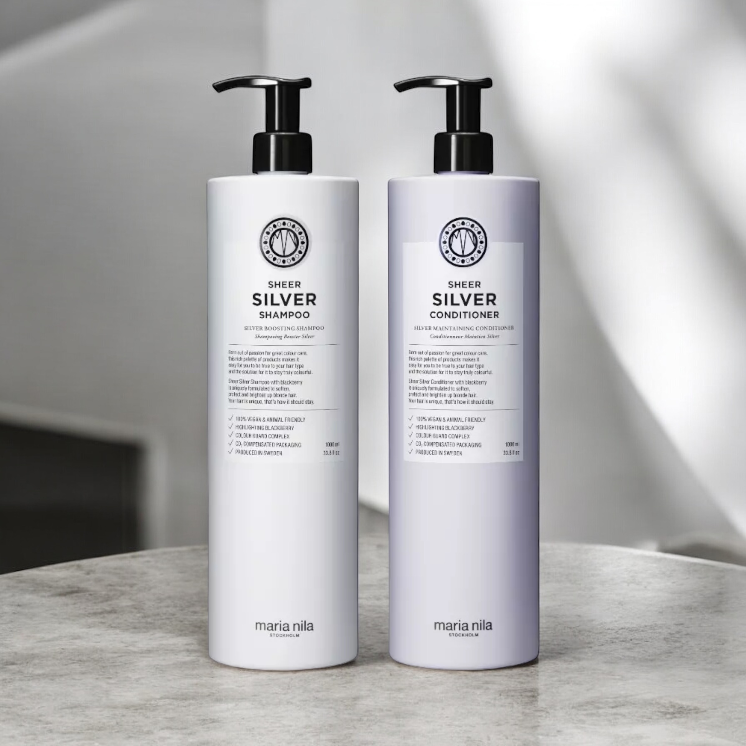 Maria Nila Sheer Silver Shampoo & Conditioner sæt 1000ml