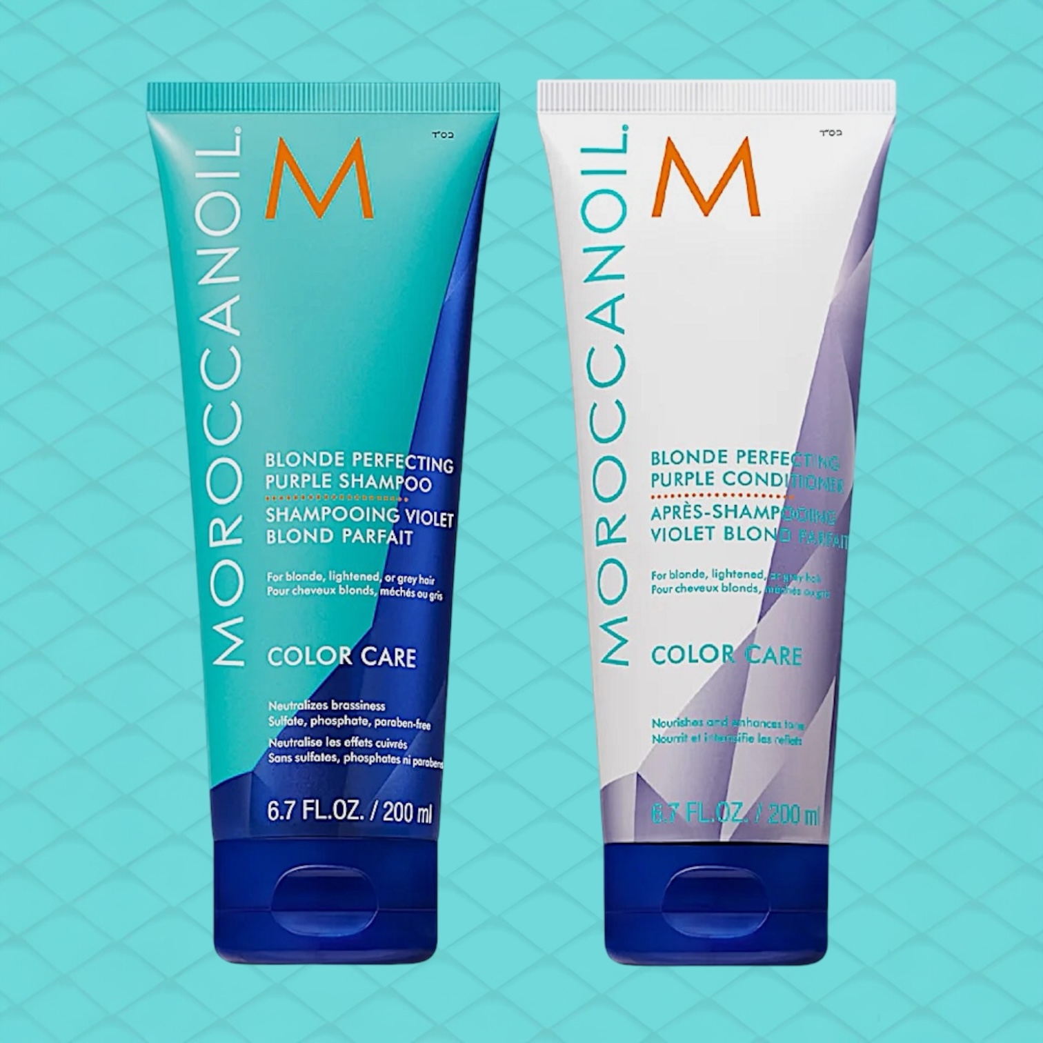 Moroccanoil Blonde Perfecting Purple shampoo & conditioner sæt